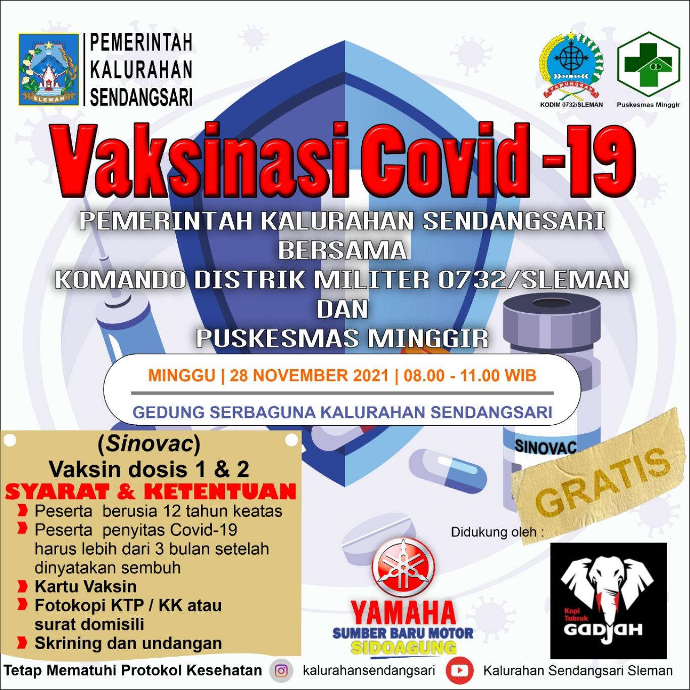 Vaksinasi Covid Dosis 1 & 2