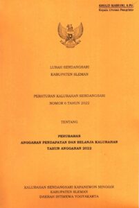 Peraturan Kalurahan Sendangsari Nomor 6 tahun 2022 tentang Perubahan APBKal 2022