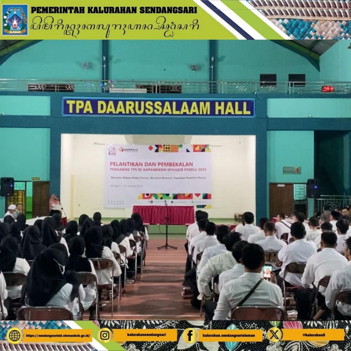 Kalurahan Sendangsari Menghadiri Pelantikan dan Pembekalan Pengawas TPS Minggir 2024