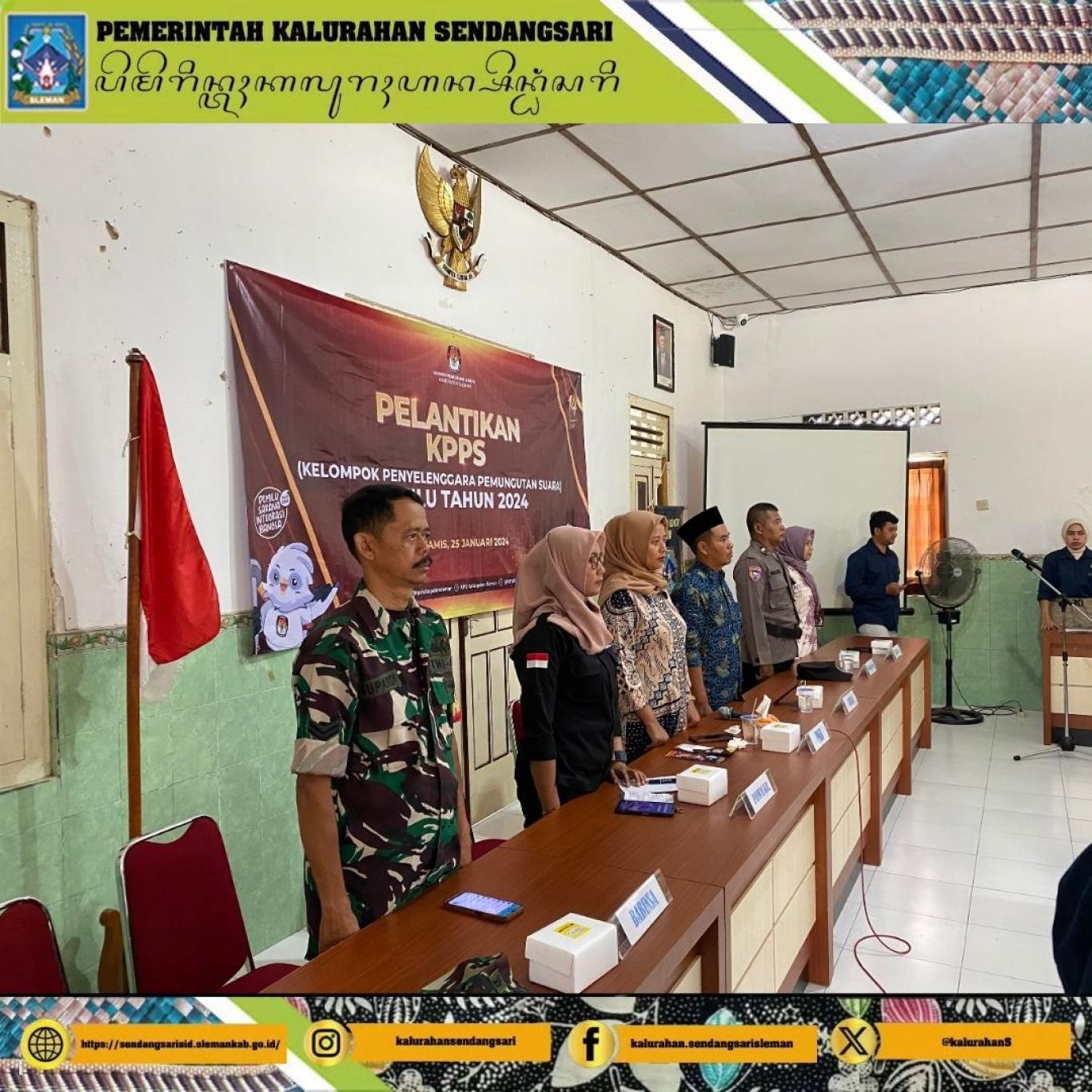Pelantikan KPPS Pemilu 2024 di Kalurahan Sendangsari