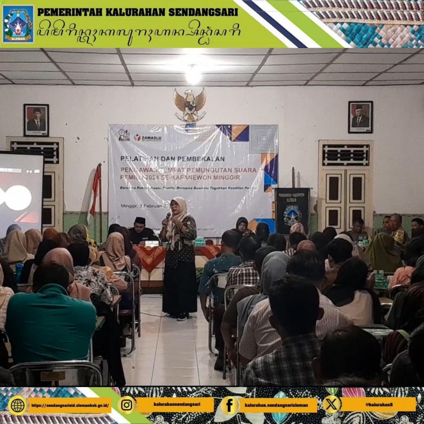 Pelatihan dan Pembekalan ke-2 Pengawas TPS se-Kapanewon Minggir Pada Pemilu Tahun 2024