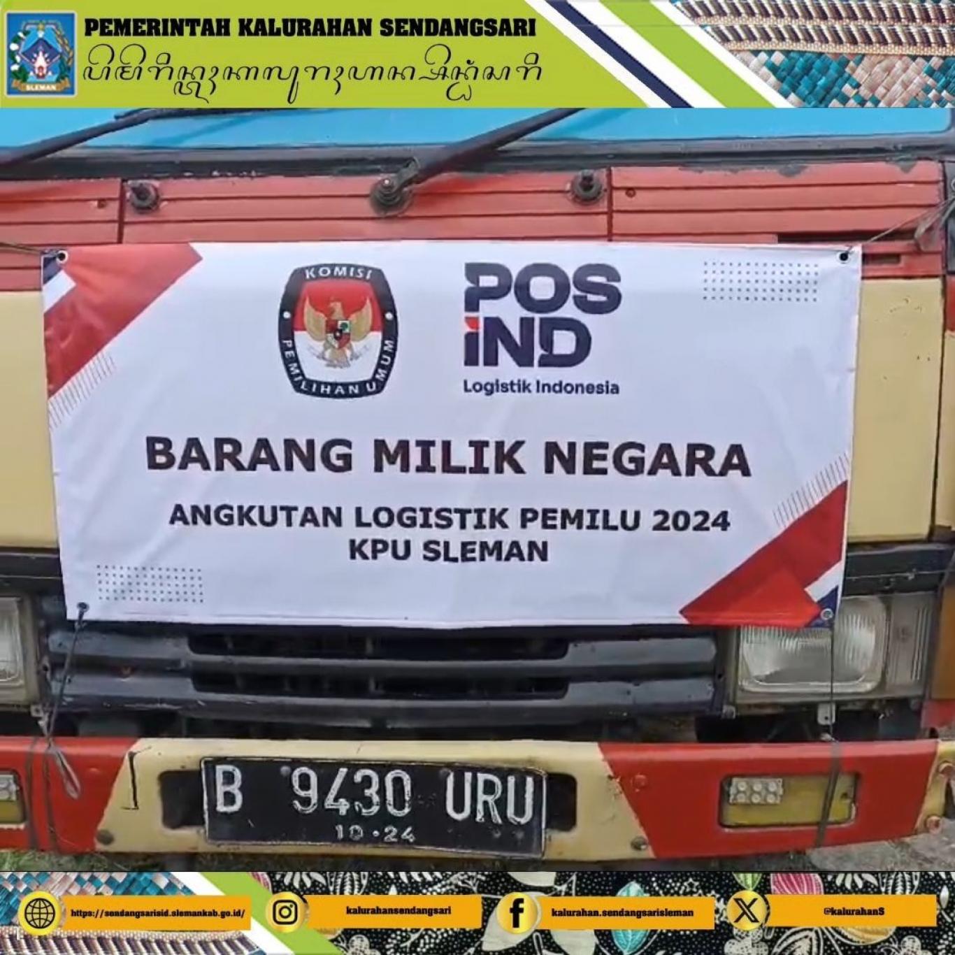 Distribusi Logistik Pemilu 2024 Oleh KPU Sleman ke Kalurahan Sendangsari