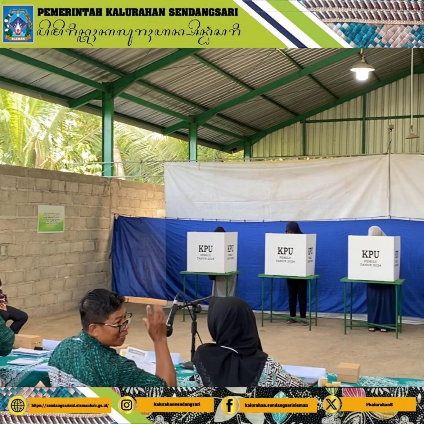 Lurah Sendangsari Nyoblos di TPS 014 bersama Warga Sutan Sendangsari