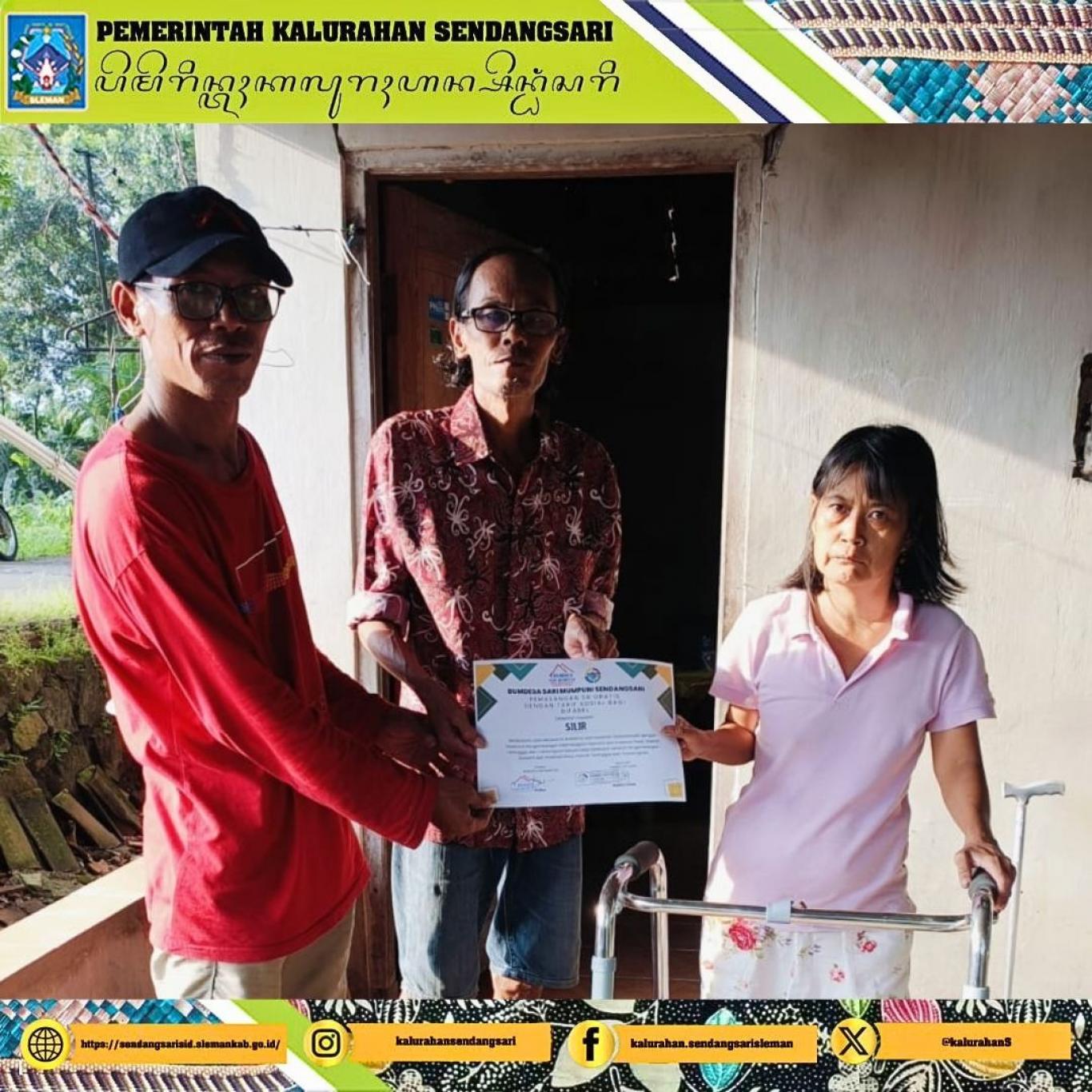 Pemasangan Sambungan Rumah Gratis untuk Difabel di Kalurahan Sendangsari