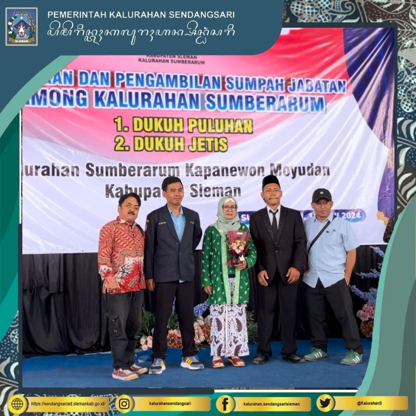 Lurah Sendangsari Menghadiri Pelantikan Pamong Kalurahan Sumberarum