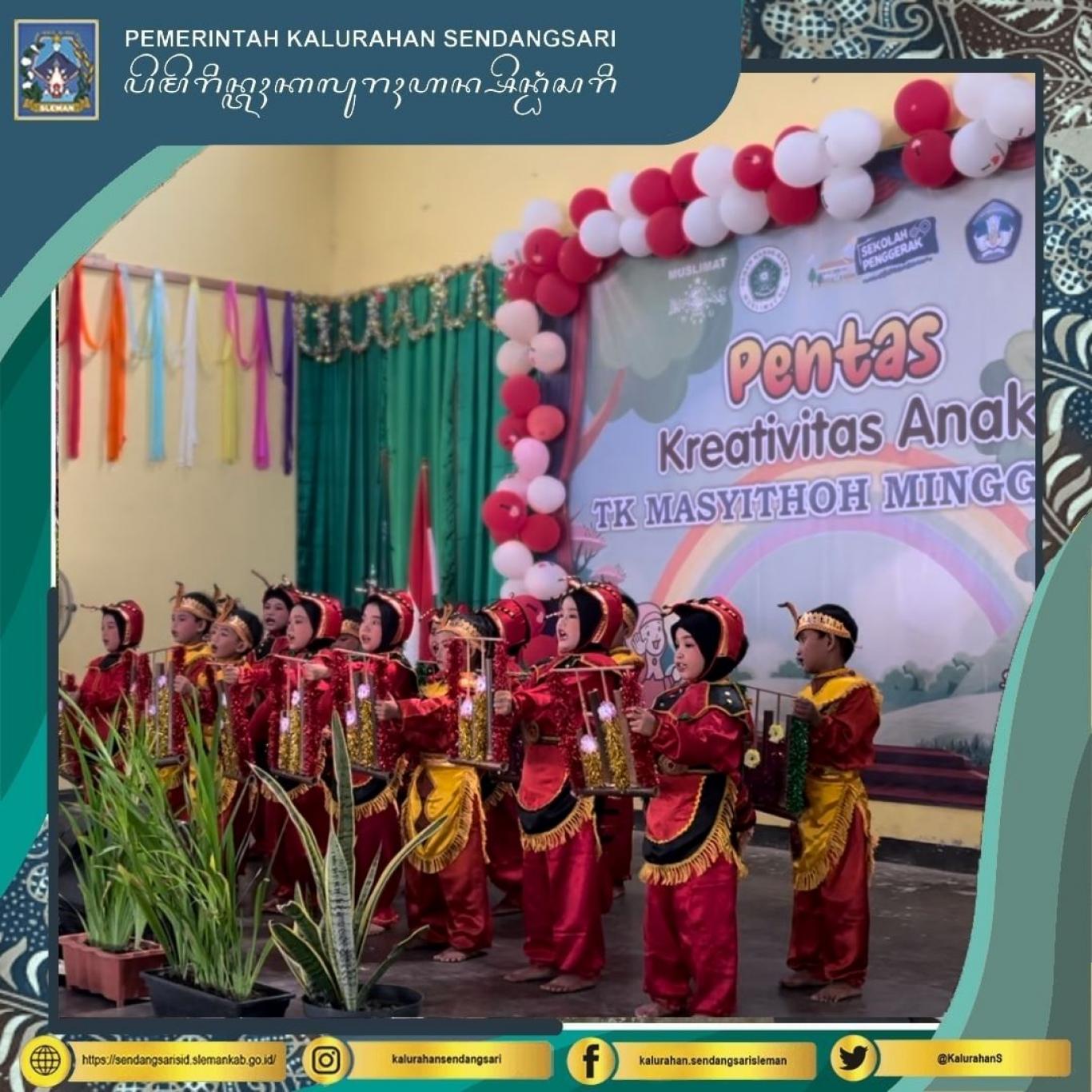 Lurah Sendangsari Menghadiri Pentas Kreativitas Anak TK Masyithoh Minggir II