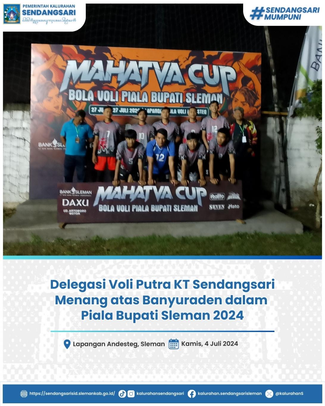 Delegasi Voli Putra KT Sendangsari Menang atas Banyuraden dalam Piala Bupati Sleman 2024