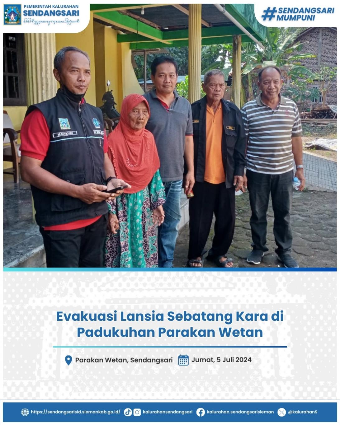 Evakuasi Lansia Sebatang Kara Padukuhan Parakan Wetan