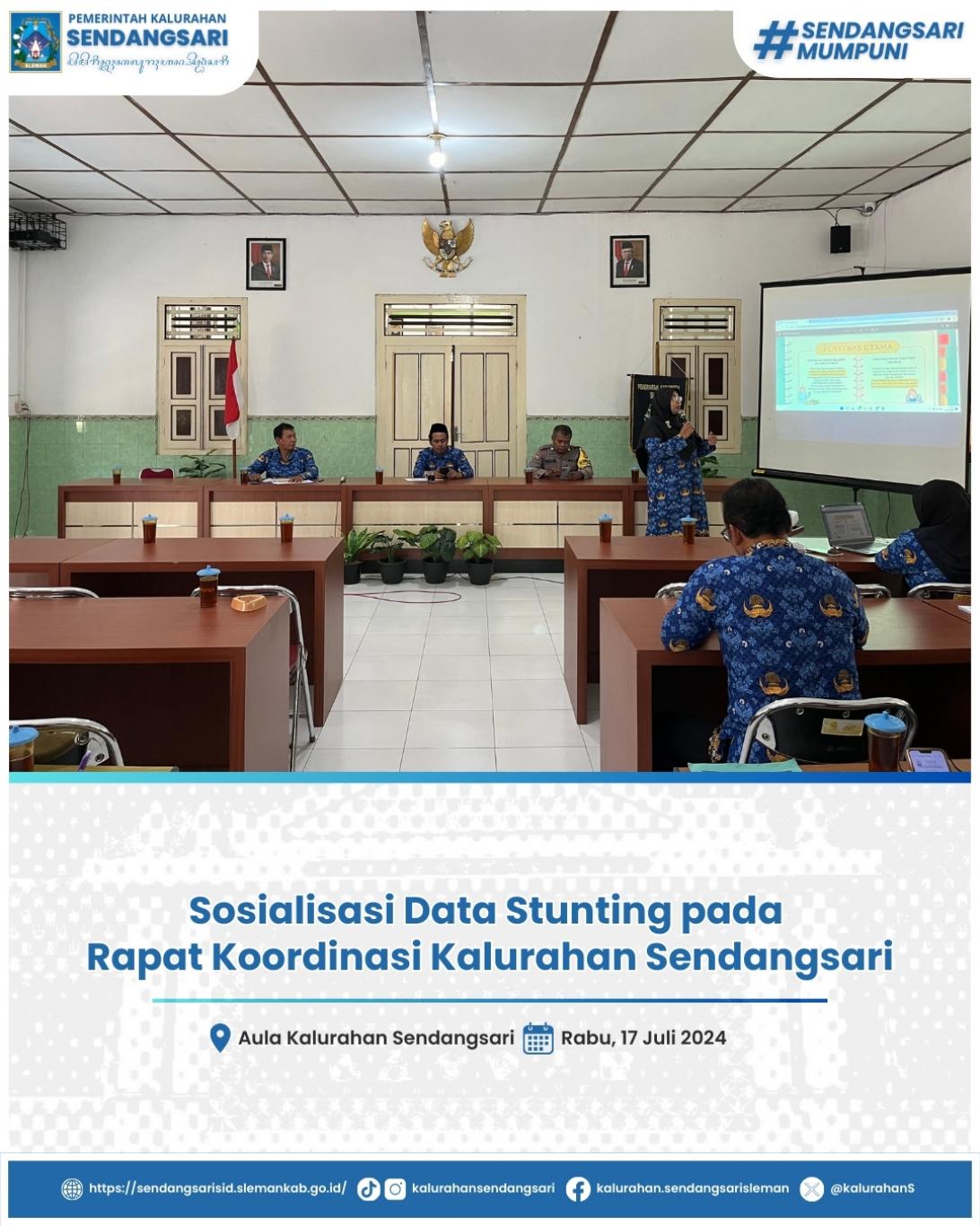 Sosialisasi Data Stunting pada Rapat Koordinasi Kalurahan Sendangsari