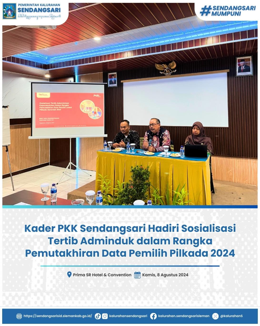 Kader PKK Sendangsari Hadiri Sosialisasi Tertib Adminduk Pemutakhiran Data Pemilih Pilkada 2024