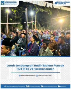 Lurah Sendangsari Hadiri Malam Puncak HUT RI ke 79 Parakan Kulon