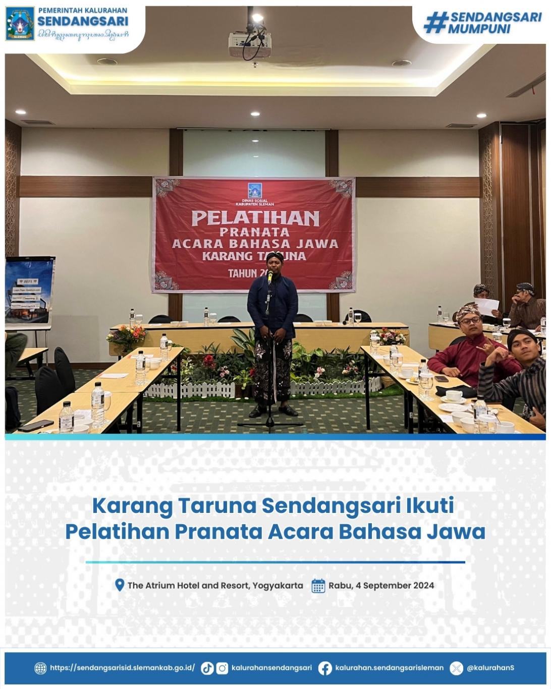 Karang Taruna Sendangsari Ikuti Pelatihan Pranata Acara Bahasa Jawa