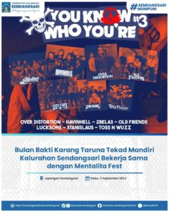Bulan Bakti Karang Taruna Tekad Mandiri Kalurahan Sendangsari Bekerja Sama dengan Mentalita Fest