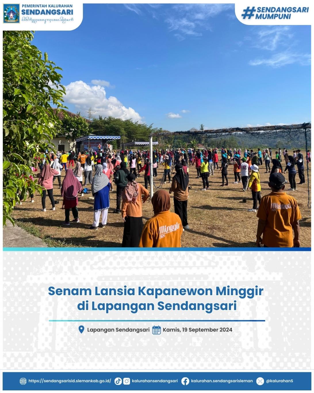 Senam Lansia Kapanewon Minggir di Lapangan Sendangsari