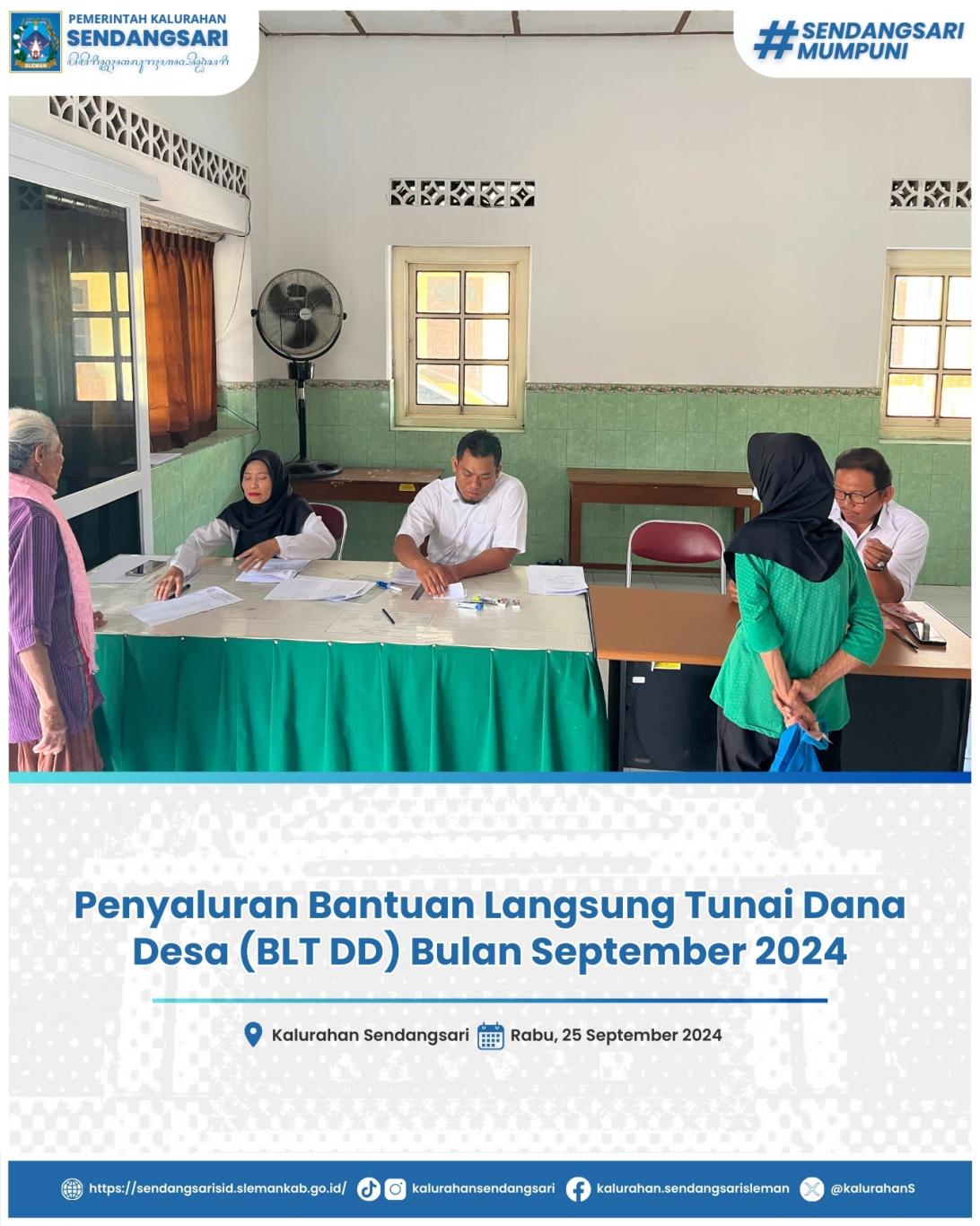 Penyaluran Bantuan Langsung Tunai Dana Desa (BLT-DD) Bulan September 2024