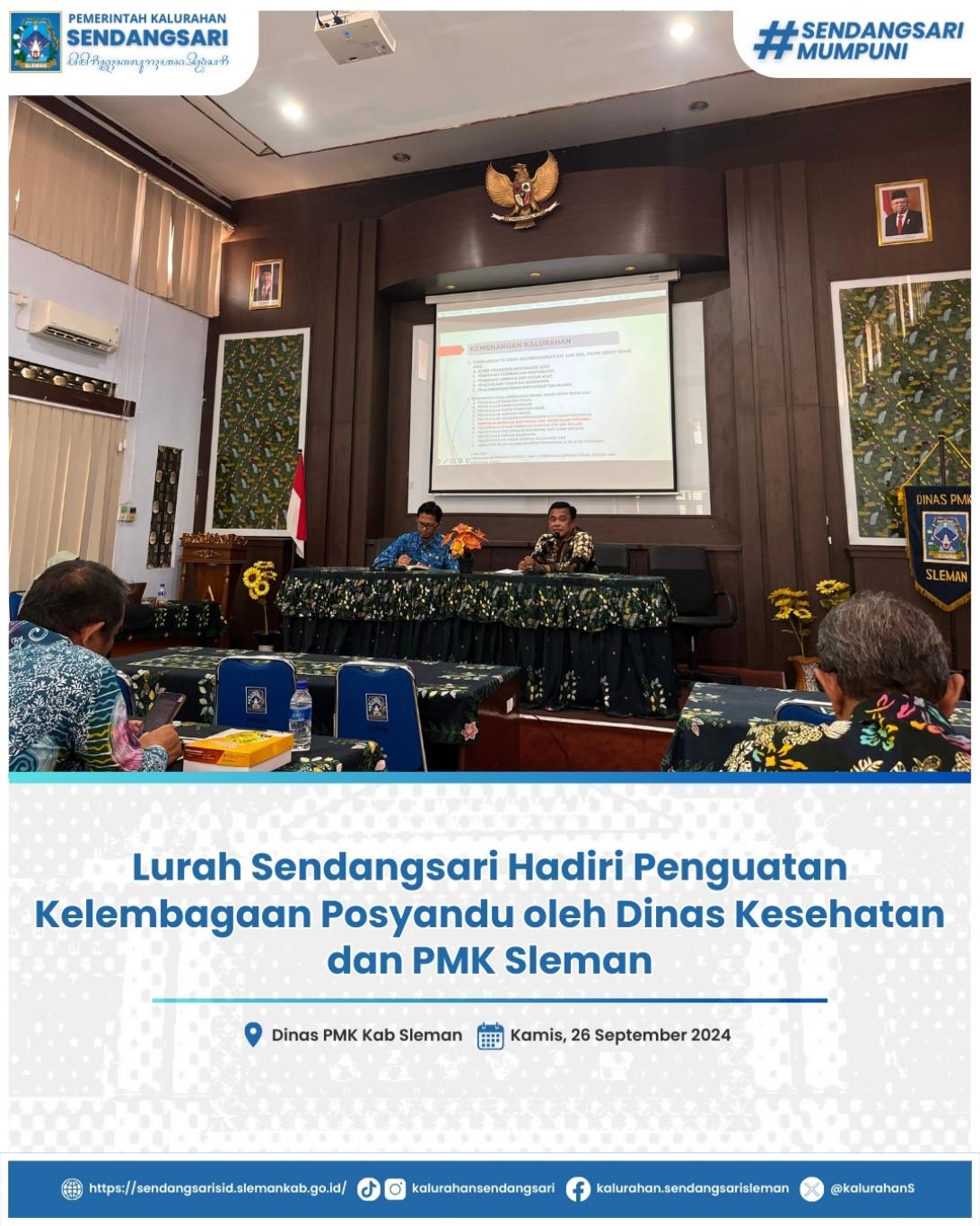 Lurah Sendangsari Hadiri Penguatan Kelembagaan Posyandu oleh Dinas Kesehatan dan PMK Sleman