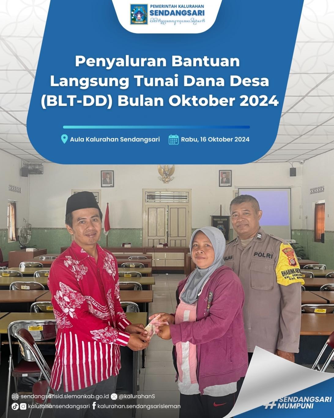 Penyaluran Bantuan Langsung Tunai Dana Desa (BLT-DD) Bulan Oktober 2024