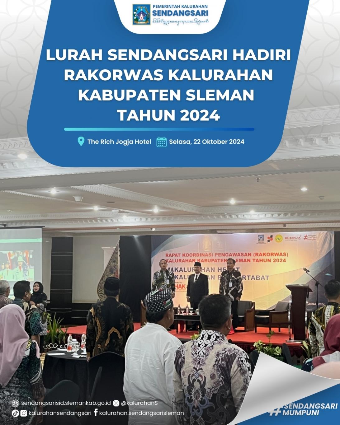 Lurah Sendangsari Hadiri RAKORWAS Kalurahan Kabupaten Sleman Tahun 2024