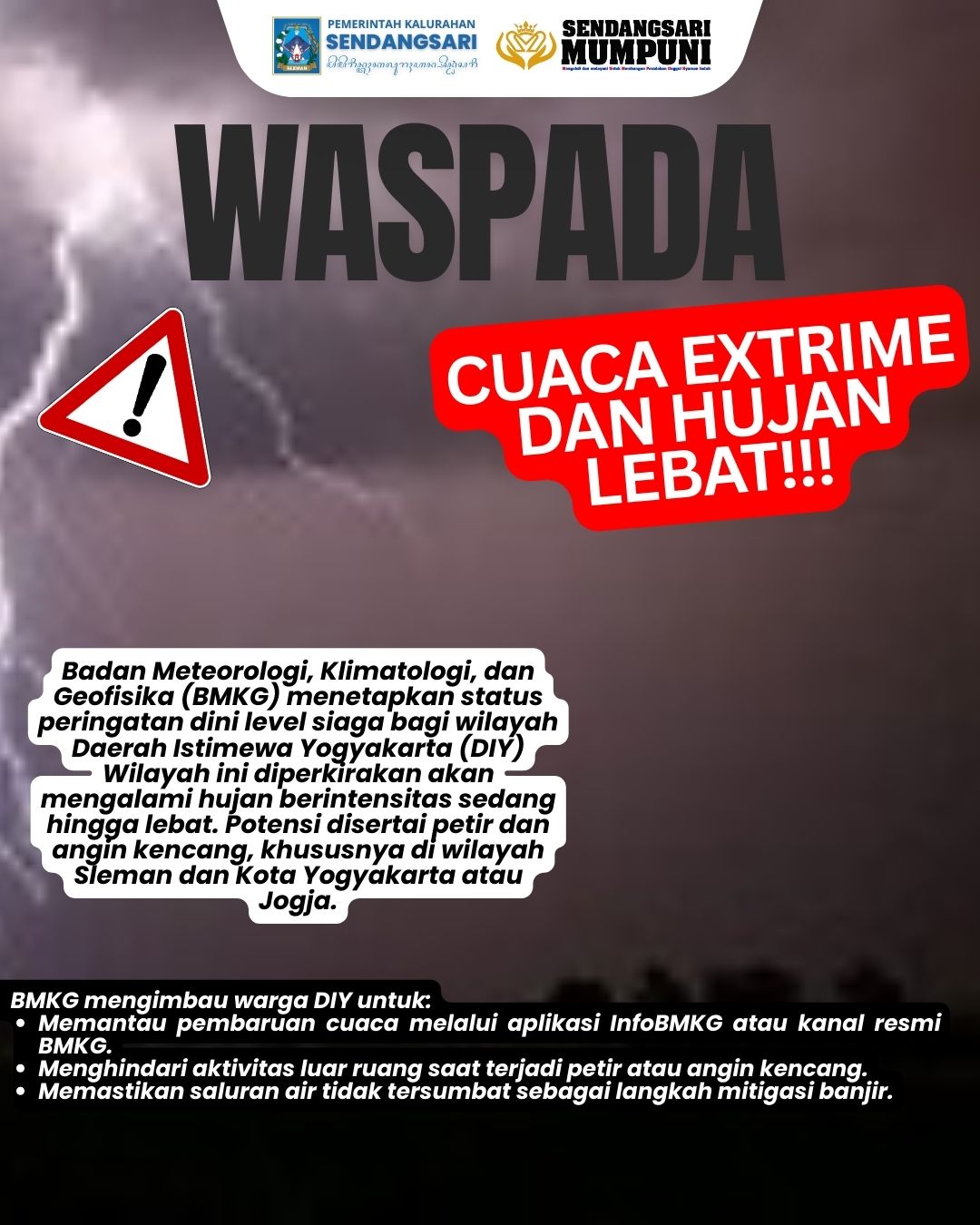 WASPADA CUACA EKSTREM