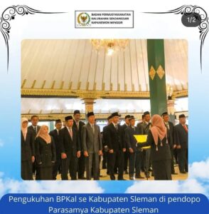 PELANTIKAN BPKAL SE KABUPATEN SLEMAN DI PENDOPO KANTOR DINAS BUPATI SLEMAN
