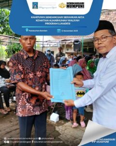KAMITUWA SENDANGSARI SERAHKAN AKTA KEMATIAN ALMARHUMAH WALIYAH PROGRAM LUKADESI
