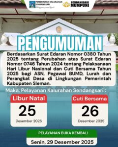 PENGUMUMAN LIBUR NATAL DAN CUTI BERSAMA