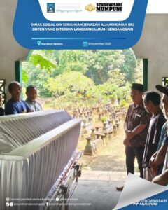DINAS SOSIAL DIY SERAHKAN JENASAH ALMARHUMAH IBU JINTEN YANG DI TERIMA LANGSUNG LURAH SENDANGSARI