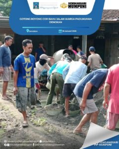 GOTONG ROYONG COR BAHU JALAN WARGA PADUKUHAN DENOKAN
