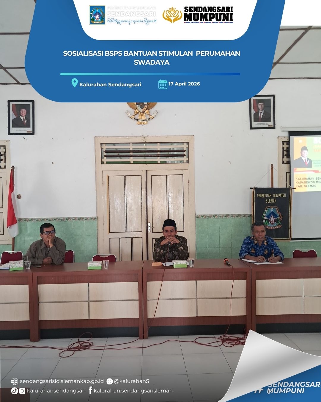 SOSIALISASI BSPS (BANTUAN STIMULAN PERUMAHAN SWADAYA) KALURAHAN SENDANGSARI