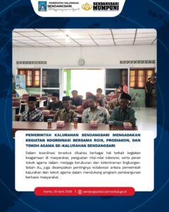 KOORDINASI PPEMERINTAH KALURAHAN SENDANGSARI DENGAN ROIS, PRODIAKON, DAN TOKOH AGAMA