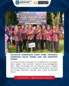 KALURAHAN SENDANGSARI HADIRI ACARA LOMBA PERMAINAN TRADISIONAL DALAM RANGKA HARI JADI KABUPATEN SLEMAN
