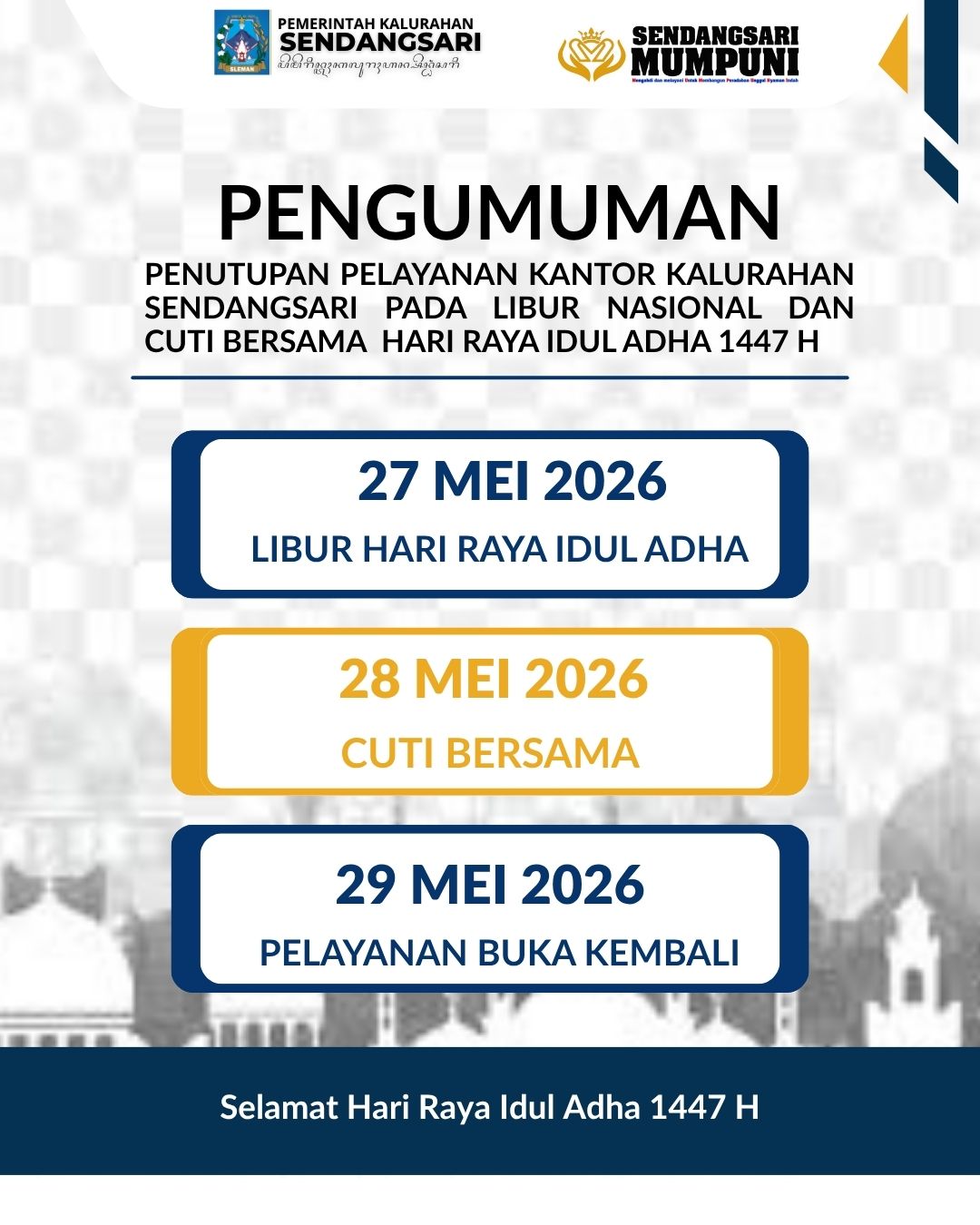 PENGUMUMAN LIBUR DAN CUTI BERSAMA