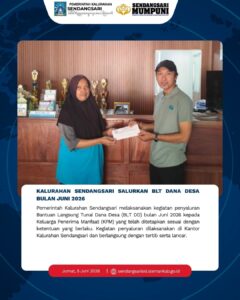 PENYALURAN BANTUAN LANGSUNG TUNAI DANA DESA BLT DD BULAN JUNI KALURAHAN SENDANGSARI