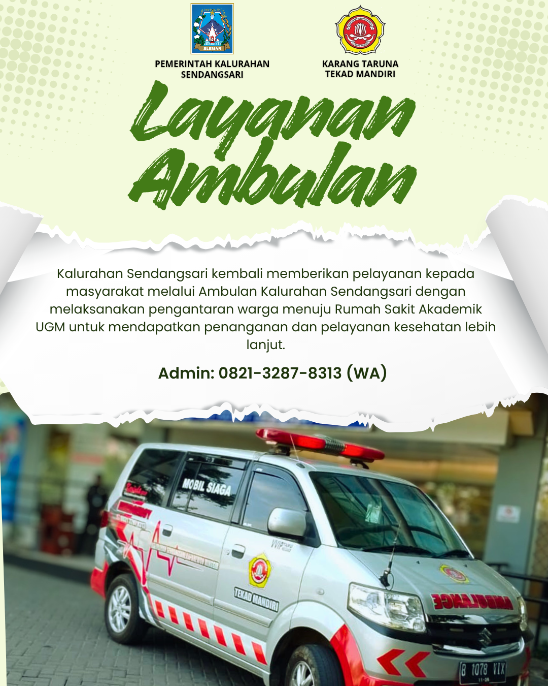 NFORMASI LAYANAN TRIP AMBULAN KALURAHAN SENDANGSARI