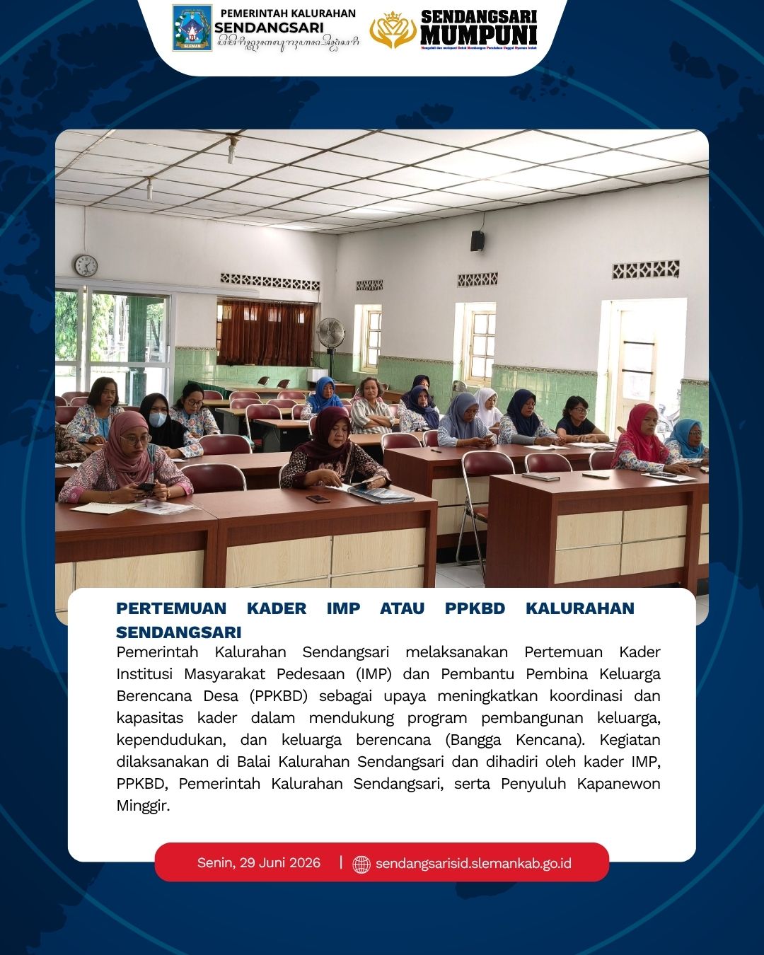 PERTEMUAN KADER IMP ATAU PPKBD KALURAHAN SENDANGSARI