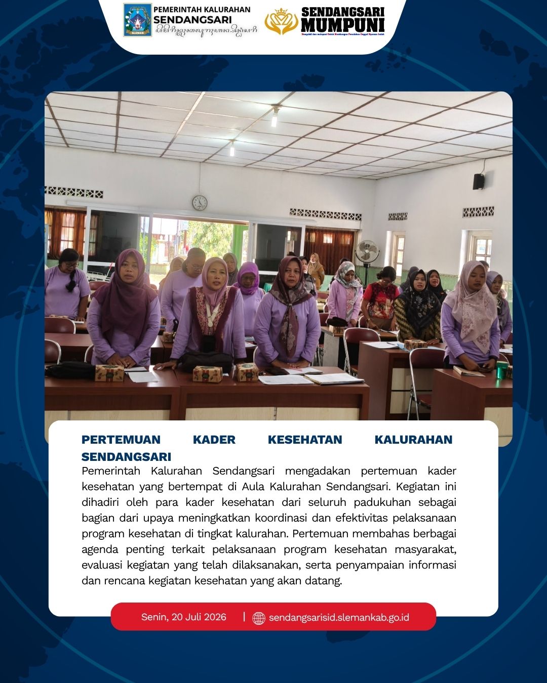 PERTEMUAN KADER KESEHATAN KALURAHAN SENDANGSARI