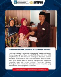 LURAH SENDANGSARI SALURKAN BLT DD BULAN JULI
