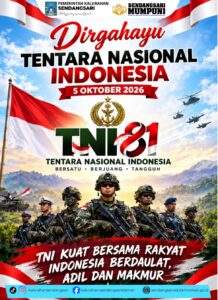 PEMERINTAH KALURAHAN SENDANGSARI MENGUCAPKAN DIRGAHAYU TNI