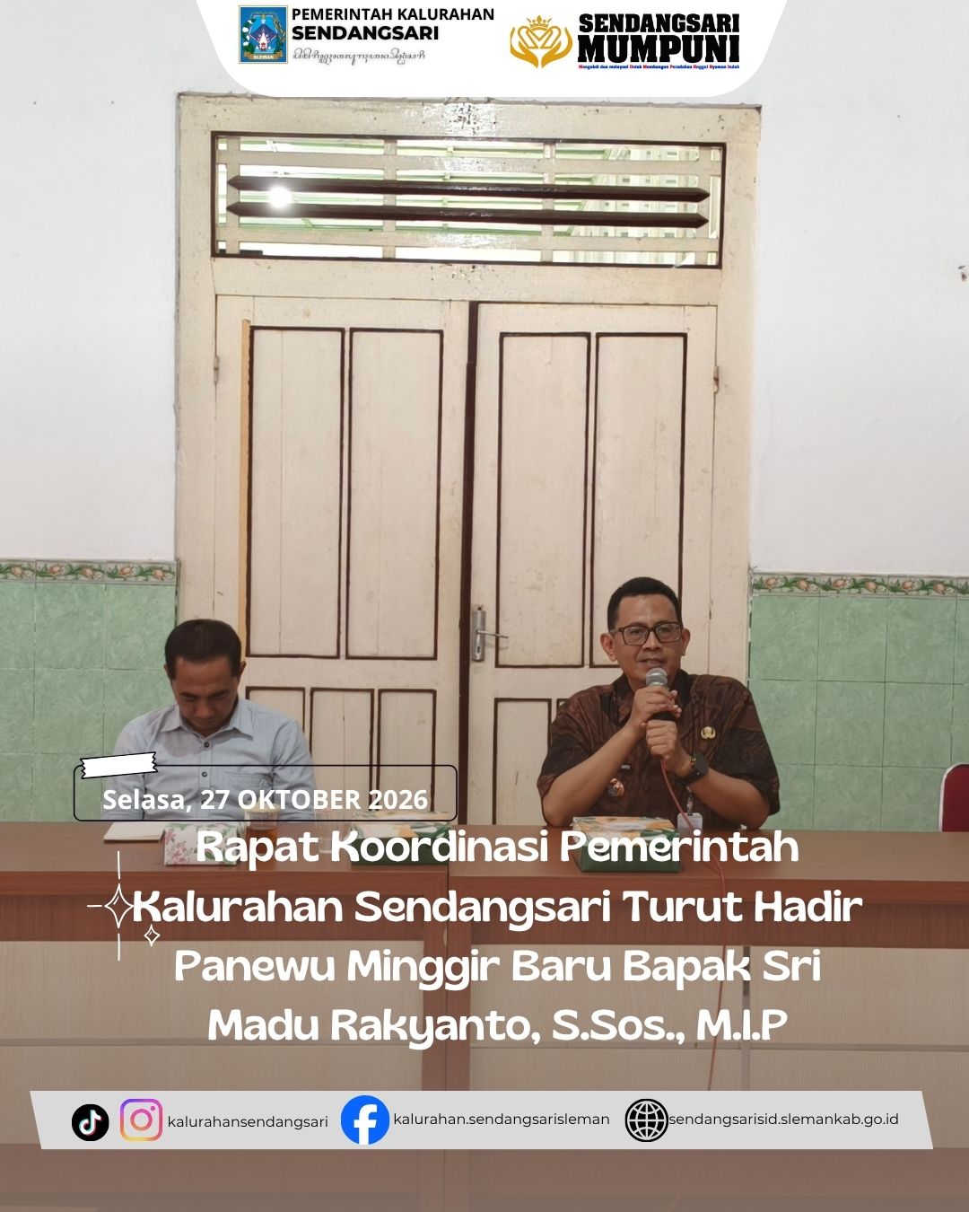 RAPAT KORDINASI KALURAHAN SENDANGSARI